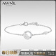 AWNL【生日禮物送女友】星輝北歐M隕石手鏈女首飾小眾輕奢時(shí)尚飾品 銀色手鏈 【品牌禮盒】XS碼 推薦13.5-15cm