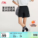 李寧透氣運動(dòng)短褲女子復古時(shí)尚親膚休閑四分短褲AKSV600