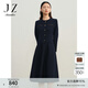 玖姿·安娜蔻法式小香風(fēng)圓領(lǐng)修身挺括質(zhì)感連衣裙女冬款 丈青 M