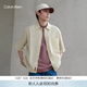 Calvin KleinJeans夏季男士海邊度假風(fēng)休閑通勤ck棉亞麻混紡寬松短袖襯衫外套 LFU-豆汁黃 L