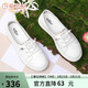 金利來(lái)（Goldlion）女鞋休閑板鞋圓頭舒適平底耐穿免系帶小白鞋 668220189白杏38