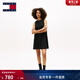 TOMMY JEANS26春夏新款女裝亞麻混紡休閑度假風(fēng)A字娃娃裙寬松無(wú)袖連衣裙 黑色BDS S （推薦：95-110斤）