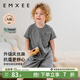 嫚熙（EMXEE）嬰童短袖短褲套裝夏季男女寶寶衣服透氣天絲棉運動(dòng)套裝休閑服外穿 深花灰【短褲短袖】 100