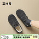 ZHR則則勃肯鞋女2026冬季新款加絨加厚棉鞋子女套腳樂(lè )福單鞋女JQ56深灰37
