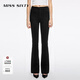 MISS SIXTY2026春季新款牛仔褲女中腰修身顯瘦四面彈小黑褲喇叭褲 黑色常規 26