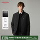 HECHTER【夾棉保暖】休閑夾棉男士夾克易穿搭外套男商務(wù)立領(lǐng)冬季棉服新款 黑色-熱賣(mài)色 M (48)