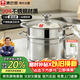 康巴赫蒸鍋304不銹鋼大容量湯鍋多功能蒸煮鍋具22cm復底燃氣電磁爐通用