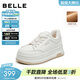 百麗（Belle）簡(jiǎn)約百搭高幫鞋女冬季新款商場(chǎng)同款厚底加絨休閑板鞋E6R1DDM5 米色 36 (230mm)