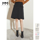 麥檬商場(chǎng)同款麥檬秋冬短裙子女a(chǎn)字高腰黑色半身裙5CB142311 黑色 XL