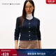 Tommy Hilfiger【絞花肌理】秋冬女裝純棉通勤圓領(lǐng)麻花毛衣針織開(kāi)衫外套