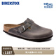 BIRKENSTOCK勃肯德國進(jìn)口男女款涂油皮軟底復古Boston包頭拖鞋 灰色窄版1013256 37