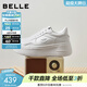 百麗（Belle）沈月同款步步糕厚底小白鞋女26新款商場(chǎng)增高休閑板鞋E7J1DAM6預售 米白色（6CM跟高）【沈月同款】 36