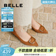 百麗（Belle）舒適優(yōu)雅羊皮單鞋女商場(chǎng)款氣質(zhì)高跟鞋D3N1DAQ5預售 棕色 39 (245mm)