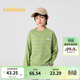 巴拉巴拉童裝兒童長(cháng)袖t恤男童女童春裝圓領(lǐng)打底衫T簡(jiǎn)約透氣 綠色調00444 130