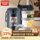 泰福高（TAFUCO）保溫飯盒超長(cháng)保溫一鍵開(kāi)啟多層可分離折疊餐具帶包多功能便攜飯盒 T0390 午夜藍 三層  2.5L