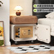 小匠材（XIAOJIANGCAI）智能床頭柜保險箱一體帶鎖實(shí)木家用臥室中古奶油風(fēng)小型床邊柜50