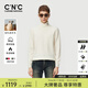 C'N'C【80%綿羊毛】CNC刺繡logo高領(lǐng)針織衫秋冬奢侈品高級打底毛衣男 白色 52 /L/(180/96A)