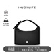 INJOYLIFE尼龍便當包女簡(jiǎn)約輕便豆腐包休閑手提包手拎包小包 黑色