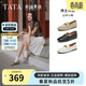 他她TATA女鞋絲絨拿鐵秋款單鞋時(shí)尚休閑鞋羊皮樂(lè )福鞋 黑色 36