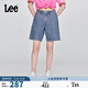 Lee涼涼褲25新品經(jīng)典五袋款設計輕薄天絲女百慕大牛仔短褲顯瘦潮