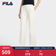 FILA 斐樂(lè )女士針織長(cháng)褲2026春季新款時(shí)尚簡(jiǎn)約基礎休閑微喇褲YODAR褲 云菇白-WT S 160/62A/S