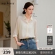 謎底微透襯衫七分袖女2025夏季新款通勤風(fēng)親膚合體襯衣256MC6005 卡其花 M
