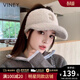 viney帽子女秋冬季小眾百搭鴨舌帽加絨加厚空頂保暖時(shí)尚高端針織毛線(xiàn)帽 米白 品牌新款高顏值洋氣輕奢