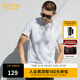 卡賓【涼感】冰絲短袖T恤男夏簡(jiǎn)約圓領(lǐng)體恤休閑純色百搭冰感上衣 漂白色02 M 170 48