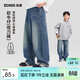 左西童裝男童牛仔褲防褪色2026新款兒童春裝長(cháng)褲褲子潮 淺牛仔色 140