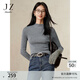 玖姿·安娜蔻優(yōu)雅日常100羊毛打底疊穿套頭針織衫女2024冬款 淺灰 S