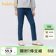 巴拉巴拉童裝女童牛仔褲春裝兒童小腳褲子中大童時(shí)尚繡花休閑長(cháng)褲潮流 牛仔深藍88301 170