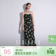 三彩2025夏季新款簡(jiǎn)約無(wú)袖碎花吊帶裙修身連衣裙長(cháng)裙度假S