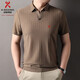 KBHONG勁霸男裝短袖t恤男士新款潮牌休閑翻領(lǐng)時(shí)尚海鷗領(lǐng)透氣polo衫 咖色 M 48105