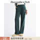 Abercrombie & Fitch美式經(jīng)典LOGO抓絨松緊腰直筒運動(dòng)衛褲長(cháng)褲25秋冬女裝147-5166 墨綠色 L (165/86A)