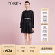 PORTS寶姿商場(chǎng)同款春季新品女裝連衣裙SD8D023PWA003 黑色 S (4)