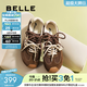 百麗（Belle）董璇同款流心糖阿甘鞋女德訓鞋新款商場(chǎng)運動(dòng)風(fēng)休閑鞋E7H1DCM5 棕色 （4.5CM增高） 37 (235mm)