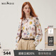 謎底襯衣長(cháng)袖女2025秋新品復古通勤油畫(huà)感花卉印花襯衫253MC1096 淺駝花 XL