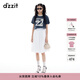 DZZIT地素短袖T恤夏季運動(dòng)休閑蝴蝶刺繡貼布繡上衣女3J2B3311U 深藍色 XS