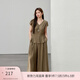 纖莉秀【極簡(jiǎn)懶人套裝】知性?xún)?yōu)雅寬松兩件套大碼女裝胖mm夏裝新款1095 綠咖色 5XL