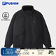 FILA FUSION斐樂(lè )潮牌棉服男2026春新款時(shí)尚休閑寬松保暖夾克外套 正黑色-BK M 170/92A/M