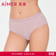 愛(ài)慕內衣女士?jì)妊澟黄綇椓N膚中腰內褲棉KIKI系列AM238021紫色170