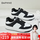 達芙妮板鞋女學(xué)生厚底增高2026新款春季輕便休閑鞋百搭時(shí)尚品牌女鞋休閑 黑色 37 標準碼
