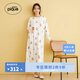 gelatopique秋冬女睡裙動(dòng)物蛋糕滿(mǎn)印連衣裙居家PWCO254372 灰白色 均碼