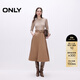 ONLY2025秋季新款修身針織牛仔拼接圓領(lǐng)七分袖連衣裙女|125142006 H5Z沙丘色 L