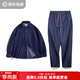 馬登工裝 美式復古仿天絲牛仔襯衫丹寧寬松翻領(lǐng)薄款長(cháng)袖襯衣男春季 襯衫+牛仔褲套裝 M