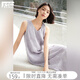 對白法式度假風(fēng)提花背心連衣裙女2026夏季新款設計感白色無(wú)袖長(cháng)裙 霧灰紫 L