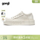 共跡gongji周深同款厚底帆布鞋厚底鞋女鞋秋季2025增高板鞋小白鞋運動(dòng)休閑鞋 象牙白 /偏大一碼 36
