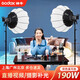 神牛（Godox） LA150w補光燈雙色溫LED直播視頻錄像服裝人像主播拍攝常亮柔光燈影棚拍照 【1號】LA150W單燈頭 白光板