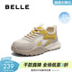 百麗（Belle）靚麗撞色阿甘鞋女商場(chǎng)同款舒適透氣休閑鞋E3B1DCM5 米色/黃 36 (230mm)
