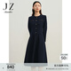 玖姿·安娜蔻法式小香風(fēng)圓領(lǐng)修身挺括質(zhì)感連衣裙女冬款 丈青 M
